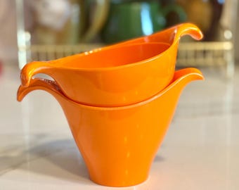 Vintage MCM Melmac Orangenmilch und Zucker Set