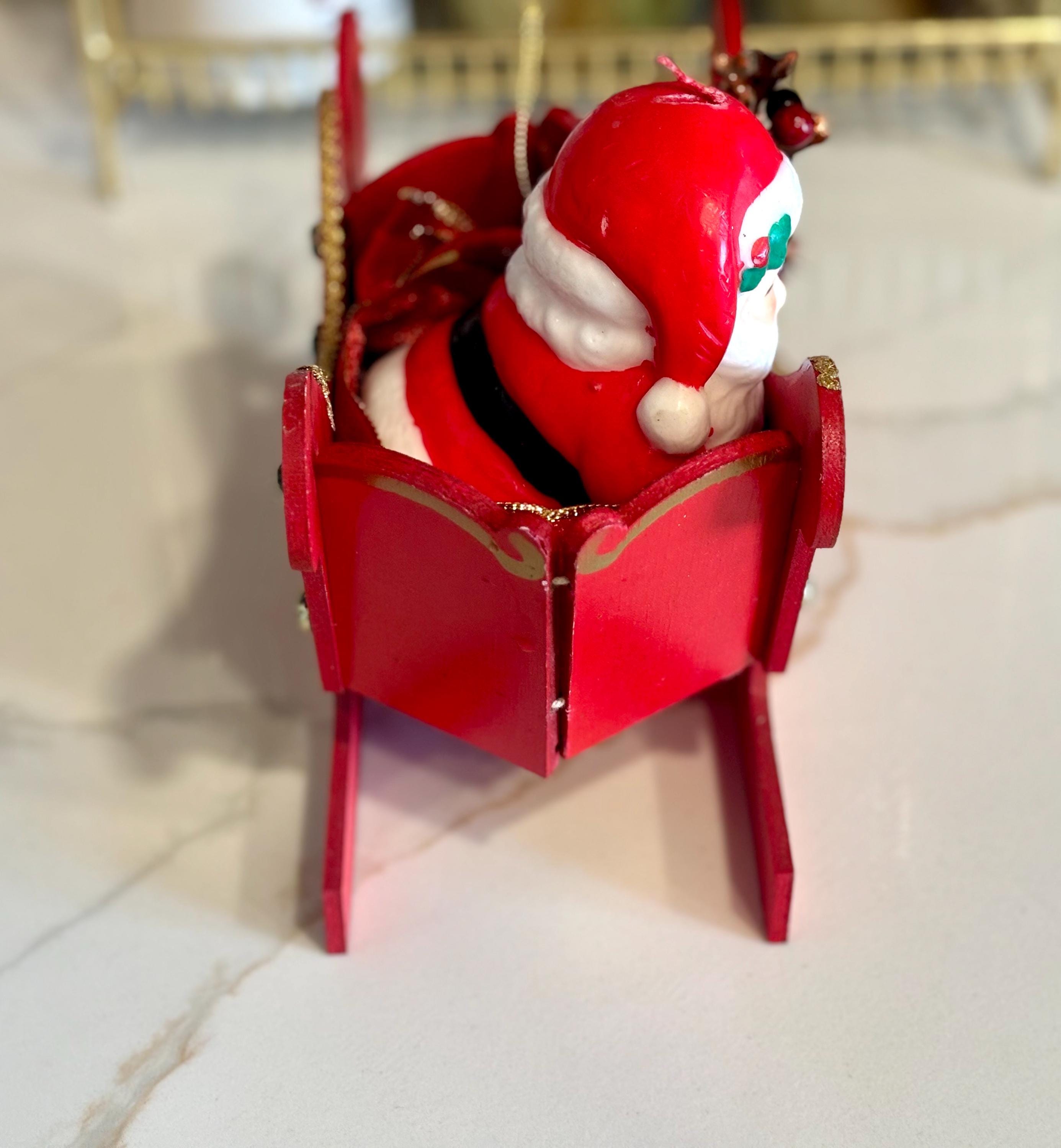 Vintage Collapsible Wooden Christmas Sleigh Card Holder Taiwan 9.5” Etsy
