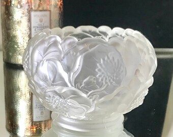 Vintage Fenton Kristall Samt Seerose Schale oder Votiv Halter