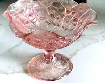 Fenton Art Glass - Pink Stretch Glas Seerose Kompott oder Konfekt Schale