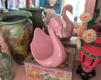 Vintage Vohann of California Pink Swan Towel Holder