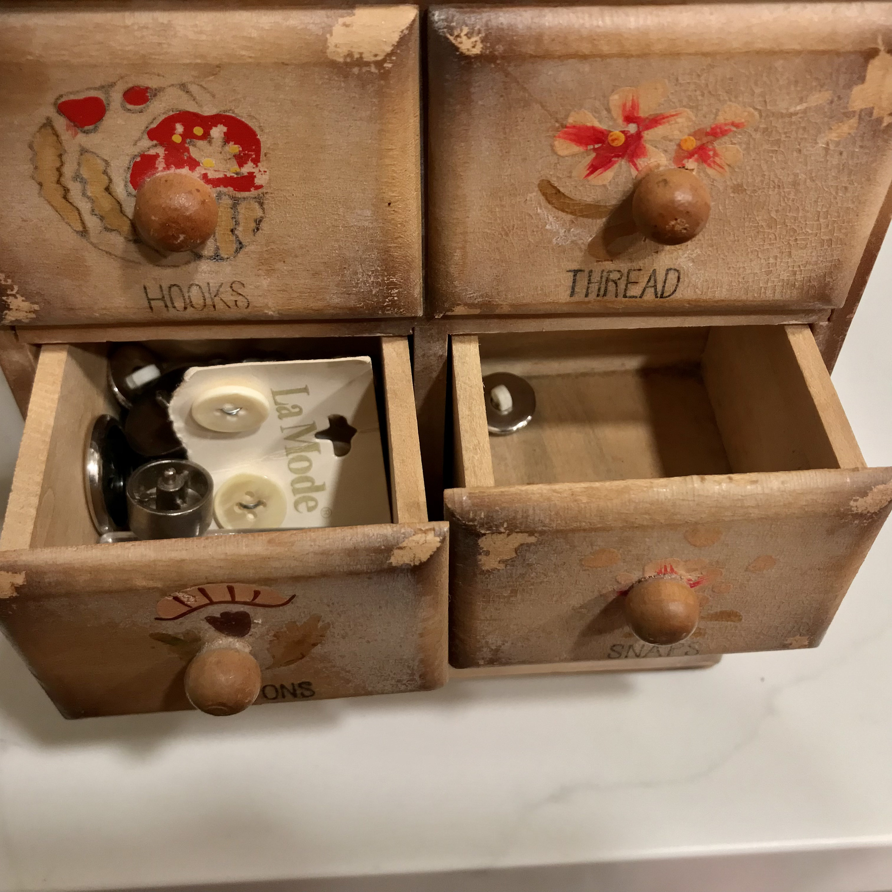 Antique Sewing Notions Wall Hanging Miniature Chest of Drawers Etsy