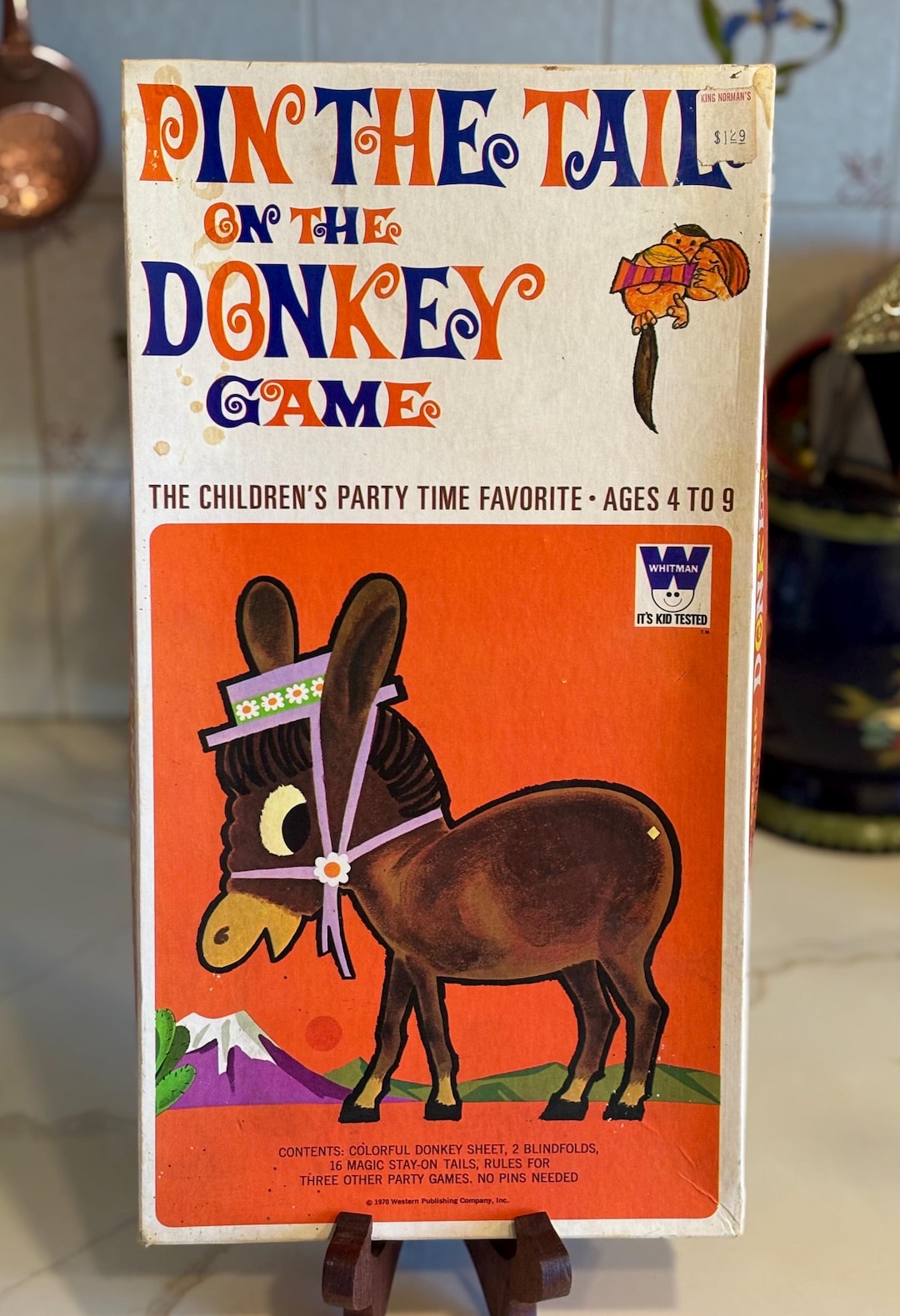 Vintage 1970 Pin the Tail on the Donkey Party Game [read] 1970s ...