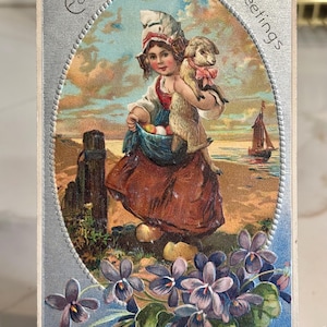 Cartoline pasquali antiche in rilievo realizzate in Germania