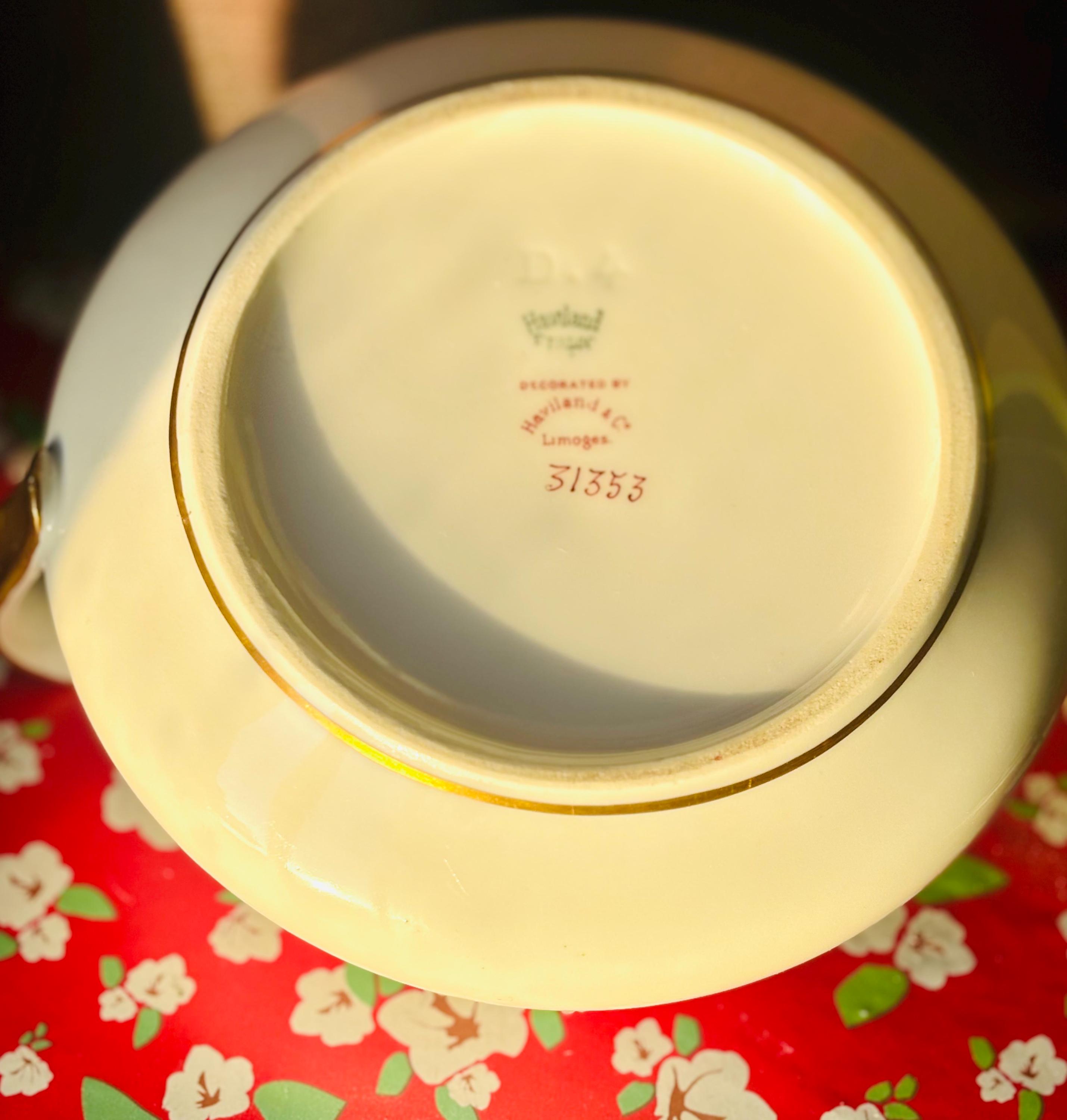 Antique Haviland Limoges Sugar Bowl Lidded Schleiger 272 Pattern