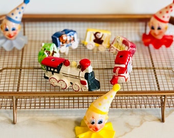 Vintage Birthday Candle Circus Train Cake Topper New Old Stock Original Box