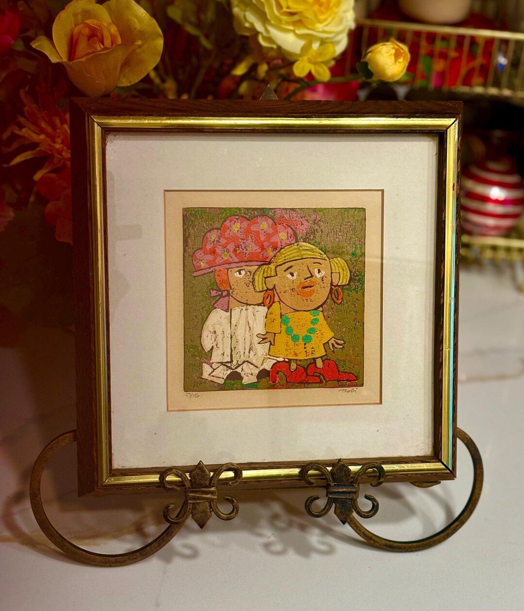 Vintage Al Robi Framed Linocut Circa 1960s Signed and Numbered 53/150 ...