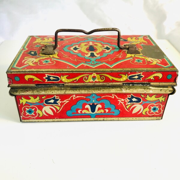 Antique Tin Boxes Etsy