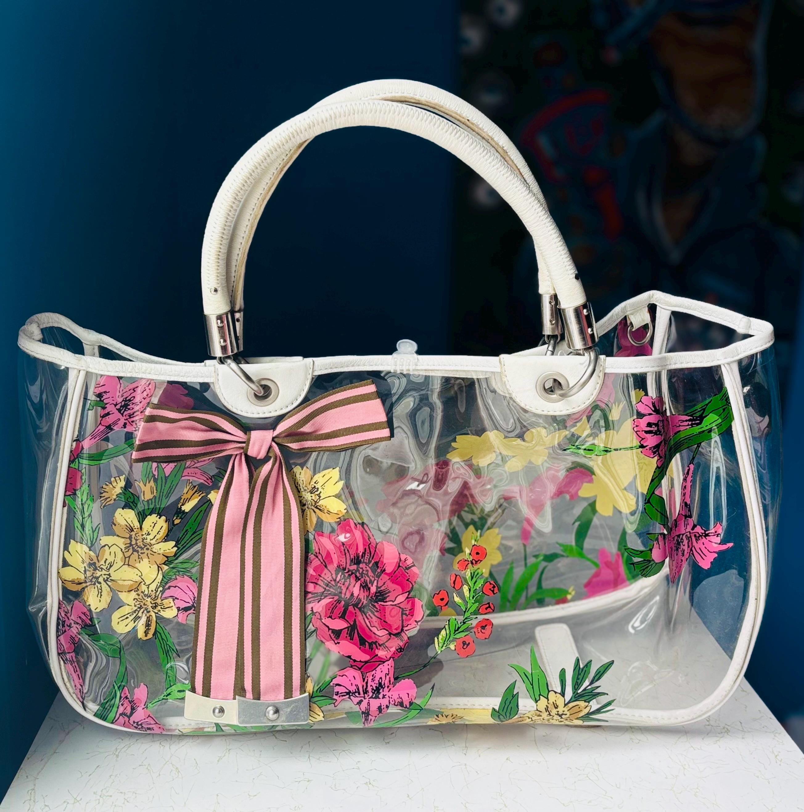 透明ボックス型ハンドバッグ　アンティーク Vintage Clear Tote - Etsy