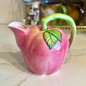 Vintage grote roze appelkan, Japan, jaren 70