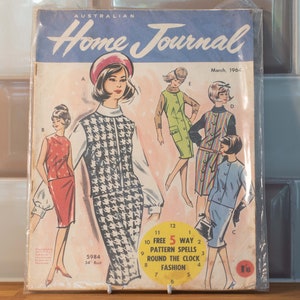 Vintage Australian Home Journal Mid Century Magazine with Pattern from March 1964