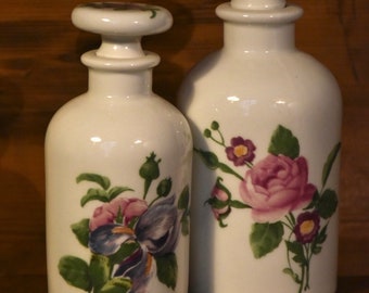 Set of 2 Paris Porcelain bottles