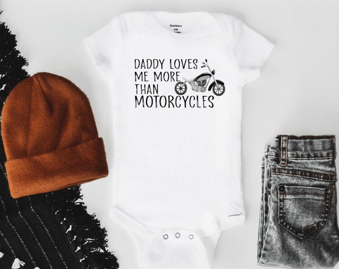 Motorcycle Onezy Motorcycle Onesie® - Daddy Loves Me More Than Motorcycles®, Biker ...