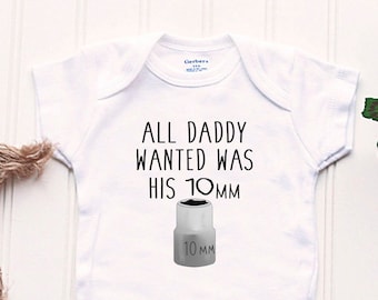 10mm Mechanic Onesie® - Daddy Mechanic Onsie®, Car Enthusiast Onesie®, Mechanic Baby Gift, Future Mechanic Onesie®, Baby Mechanic Shirt