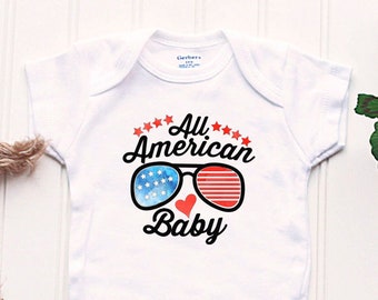 All American Baby Onesie® -4th of July Onesie®,  Fourth of July Shirt, patriotic Onesie®, 4th of July Kid's Shirt, USA Onesie®, USA Shirt
