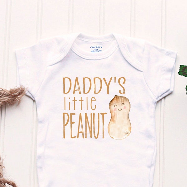 Daddy's Little Peanut Onesie® - new dad Onesies®, peanut baby shower gift, peanut baby shirt, elephant Onesie®, lil peanut, cute baby gift