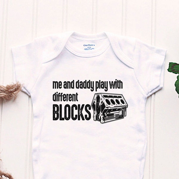 Mechanic Blocks Onesie® - Daddy Mechanic Onsie®, Future Blockhead Onesie®, Mechanic Baby Gift, Future Mechanic Onesie®, Baby Mechanic Shirt