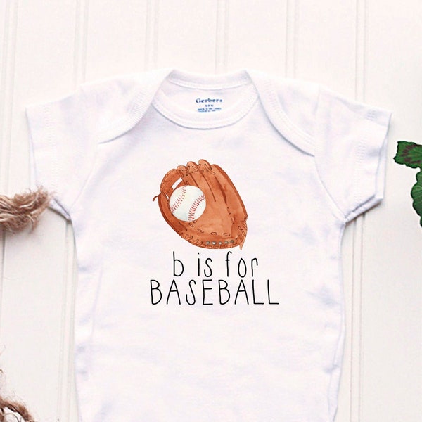 B is for Baseball Onesie® - Baller Onesie®, Baseball Baby Shirt, Baby Onesie®, Baseball Baby Gift, Baseball Dad Onesie®, Eat Sleep Baseball