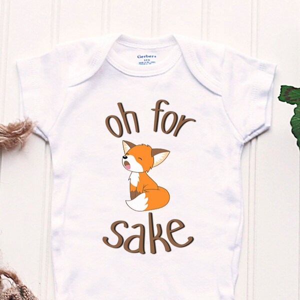 Fox Onesie® - Oh for fox sake Onesie®,zero fox given, baby fox Onesie®, funny baby outfit, fox shirt, sleepy fox shirt, swear word Onesie®