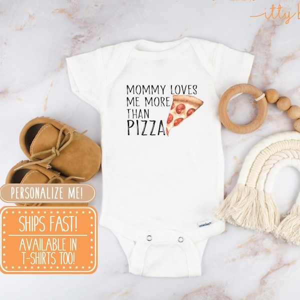 More Than Pizza Onesie® - Pizza Mom Onesie®, pizza baby clothes, pizza shirt, pizza baby gift, pizza baby Onsie®, pizza baby shower