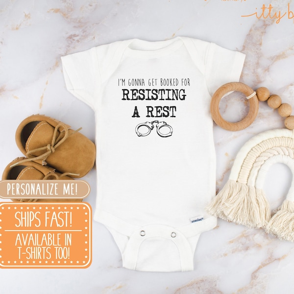 Resisting Arrest Onesie® - Daddy Cop Onsie®, Thin Blue Line, Police baby outfit, Police Baby Gift, resist a rest, Police Onesie®, baby gift