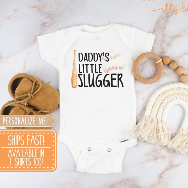Little Slugger Onesie® - Baseball Baby Shower Gift, Baseball Baby Shirt, Baby Onesie®, Baseball Baby Gift, Baseball Dad Onesie®, New Dad