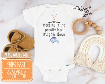 Hockey Penalty Box Onesie® - Hockey Baby Shower Gift, Hockey Baby Shirt, Baby Onesie®, Hockey Dad Onesie®, New Dad Gift, Slap Shot Onesie®