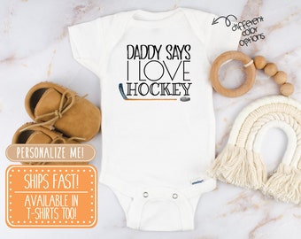 Hockey Onesie® - Hockey Baby Shower Gift, Hockey Baby Shirt, Baby Onesie®, Hockey Dad Onesie®, Eat Sleep Hockey, New Dad, Slap Shot Onesie®