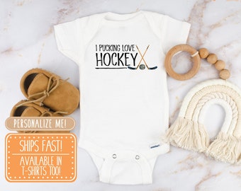 Pucking Love Hockey Onesie® - Hockey Baby Shower Gift, Hockey Baby Shirt, Baby Onesie®, Hockey Dad Onesie®, New Dad Gift, Slap Shot Onesie®