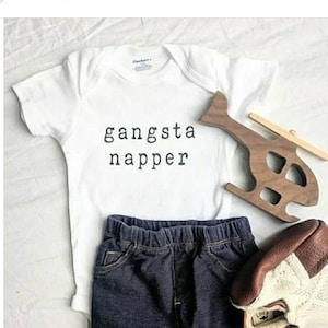 Gangsta Napper Onesie® Onesies® with sayings, unisex Onesie®, funny bodysuit, gift for baby, baby shower gift, funny baby Onesie® gift image 2