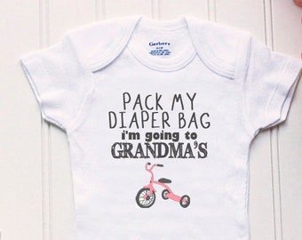 Going to Grandma's Onesie® - My Nana Loves Me Onesie®, New Grammie Onsie®, grandma announcement, funny baby Onsie®, Grandma Spoils Me,cute