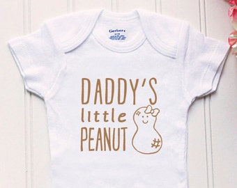 Daddy's Peanut Onesie® - new dad Onesies®®, baby girl Onesie®, daddy's little peanut, take home outfit, lil peanut, baby name Onesie®