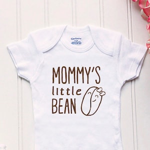 Mommy&#39;s Little Bean Onesie® - mommy coffee Onesie®, new mom outfit, coffee Onesie®, baby name Onesie®, coffee outfit, funny coffee, caffeine