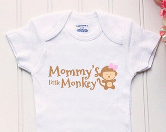 Onesie Blue Mommy's Little Lil Monkey Size 18-24 mos months Long Sleeve NWT 