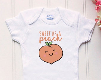 Sweet As A Peach Onesie® - peachy keen, baby girl Onesie®, baby nickname Onesie®, take home outfit, baby name Onesie®, Georgia Peach