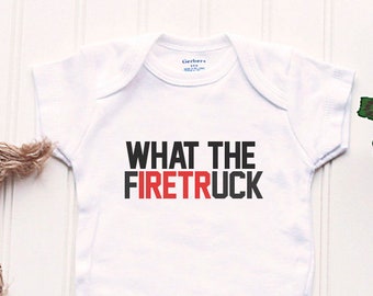 What the Firetruck Onesie Firefighter Onsie Thin Redline Firefighter Baby Gift VFD Baby Firetruck Shirt Firetruck Bday Wtf Onesie Etsy