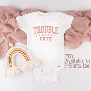 Cute Trouble Onesie® - Cute Baby Body Suit - Baby Shower Gift - Funny Baby Onesie® - Natural Baby Shirt - Baby Onesie® - Cute Onesie®