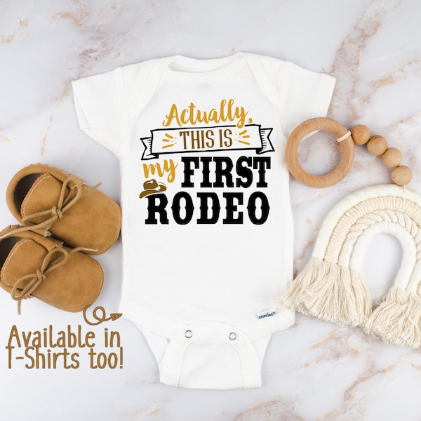 First Rodeo Onesie® - Cute Baby Body Suit - Baby Shower Gift - Funny Baby Onesie® - Natural Baby Shirt - Baby Onsie® - Cowboy Baby Onesie®