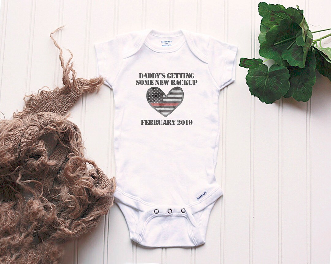 Firefighter Baby Onesie® Daddy Firefighter Onsie®, Thin Redline,fireman