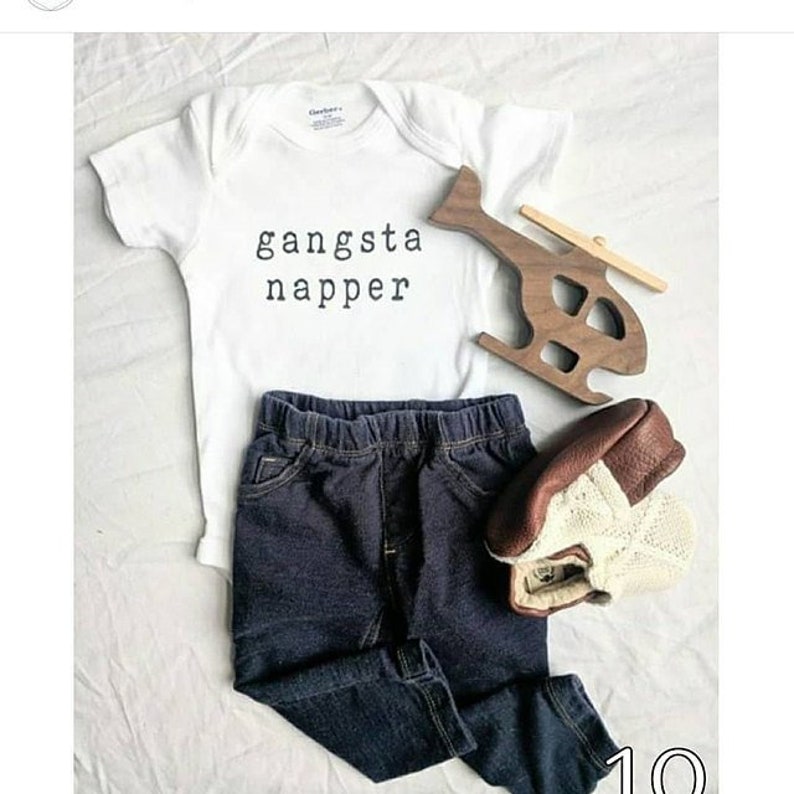 Gangsta Napper Onesie® Onesies® with sayings, unisex Onesie®, funny bodysuit, gift for baby, baby shower gift, funny baby Onesie® gift image 2