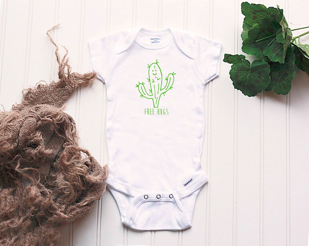 Cactus Onesie® Free Hugs Desert Onesie® Boy Onesie® Baby Etsy