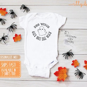 Boo Witch Get Out The Way Onesie® - baby&#39;s first Halloween, baby Halloween costume, rap Onsie®, baby Baby Shirt, funny Halloween Onesie®