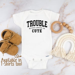 Cute Trouble Onesie® - Cute Baby Body Suit - Baby Shower Gift - Funny Baby Onesie® - Natural Baby Shirt - Baby Onesie® - Cute Onesie®