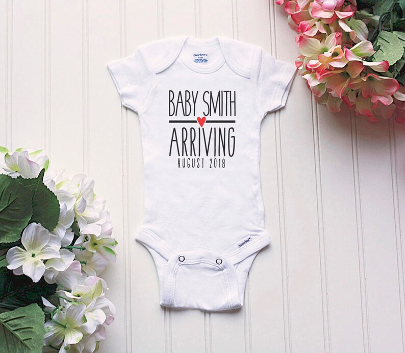 Baby Announcement Onesie® Custom Name Onesie® Surprise Etsy