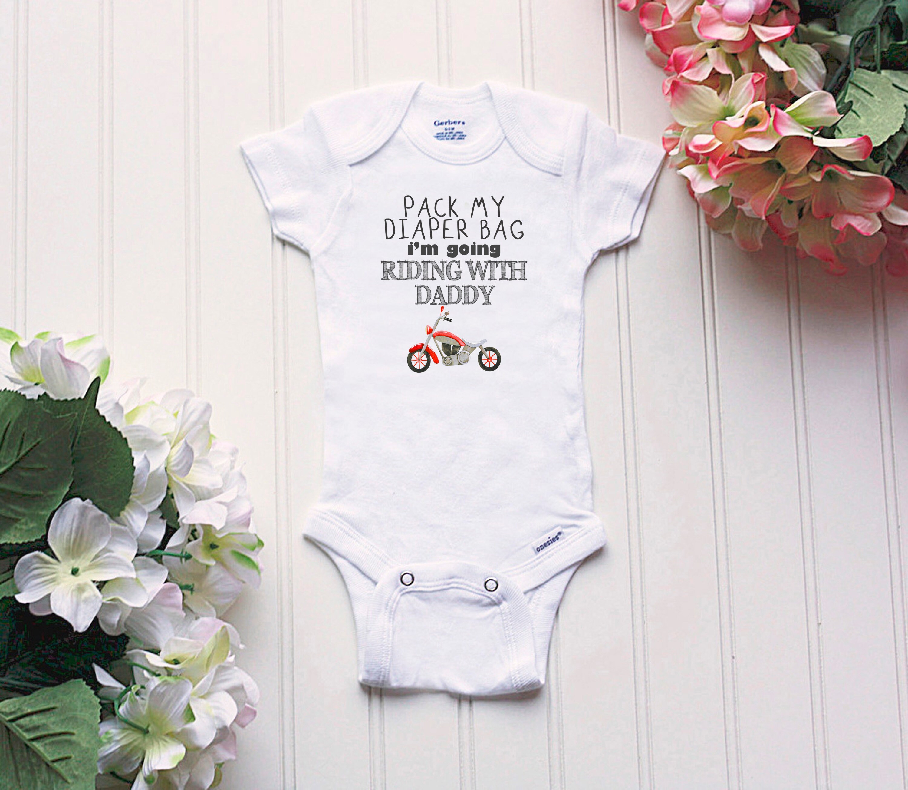Motorcycle Onezy Riding Motorcycle Onesie® - Daddy Loves Me More Than Motorcycles ...