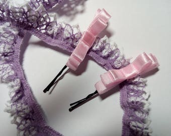 Handmade Pink Hair Bow, Pink Hair pin, Pink hair accessories.