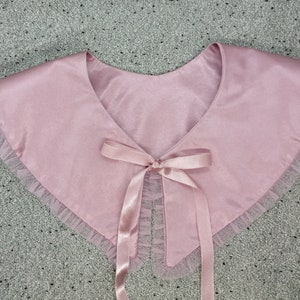 Cuello desmontable hecho a mano, cuello desmontable, cuello de seda, cuello romántico, cuello con volantes, cuello con volantes desmontable, cuello de traje