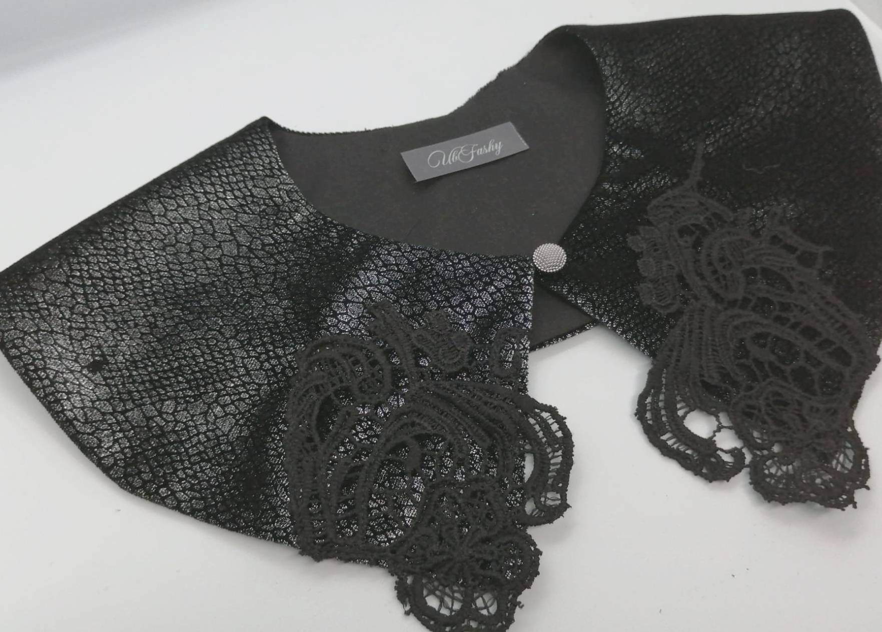 Black Floral Lace Detachable Collar: 1950s Vintage Style - Etsy