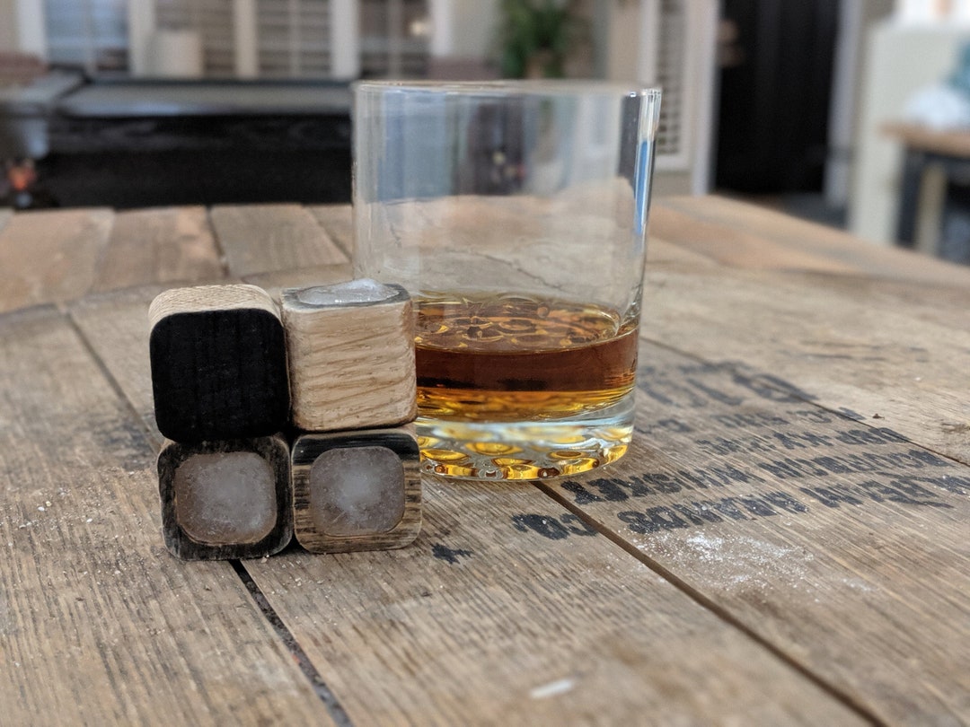 Charred Whiskey Stones Made From Recycled Bourbon Barrels. Enhance