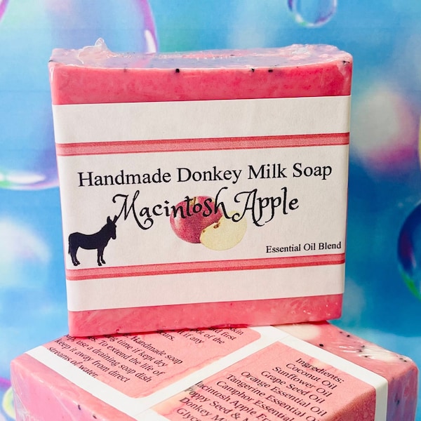 Homemade Donkey Milk Soap Macintosh Apple